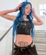 Black Cursive GLOE Logo Crop Top f