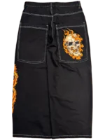 Black Flaming Skull Jeans Bombshell X GLOE