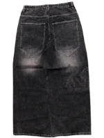 Black Washed Wide Leg Blank Stud Jeans v2