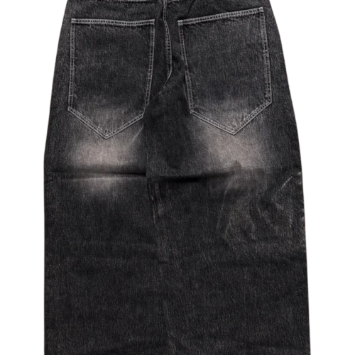 Black Washed Wide Leg Blank Stud Jeans v2