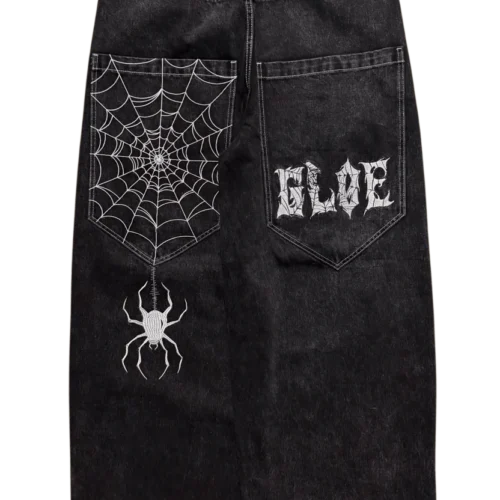Black Wide Leg GLOE Spider Jeans v2