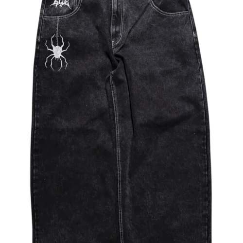 Black Wide Leg GLOE Spider Jeans v2 g