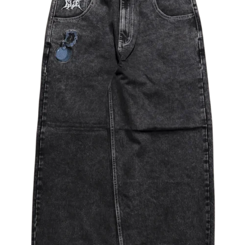 Black Wide Leg GLOE Thug Jeans v2 g