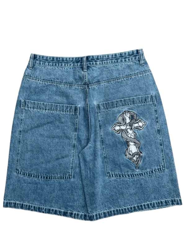 Blue Snake Cross GLOE Jorts