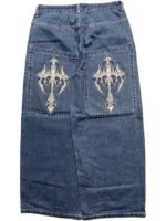 Blue Wide Leg GLOE Cyber Cross Jeans