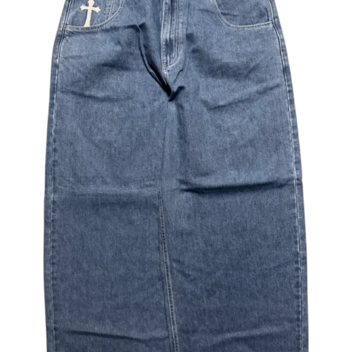 Blue Wide Leg GLOE Cyber Cross Jeans f