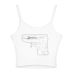 White Cursive GLOE Logo Crop Top