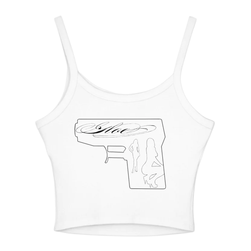 White Cursive GLOE Logo Crop Top White Cursive GLOE Logo Crop Top
